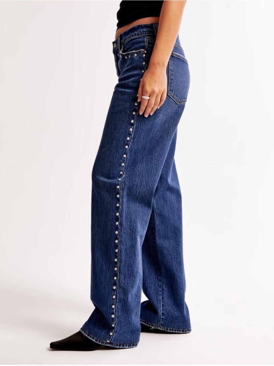 Abercrombie & Fitch Baggy Low Rise Studded Jeans